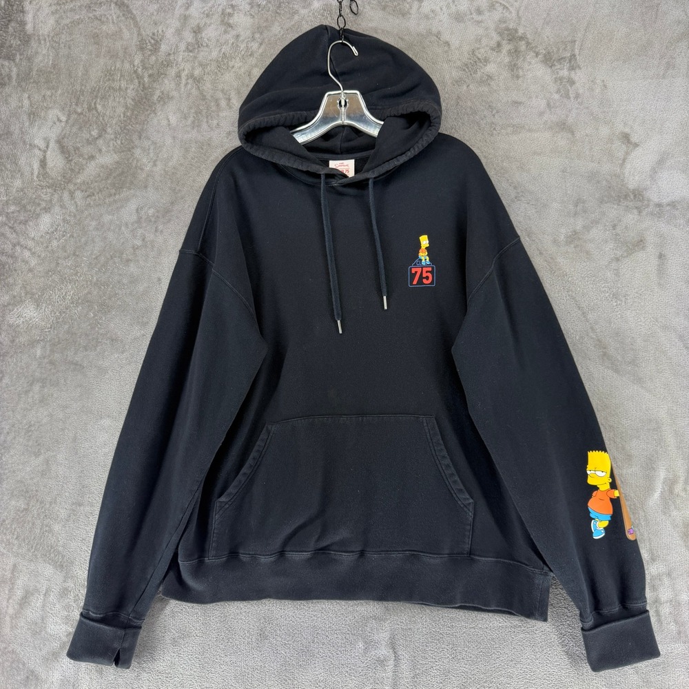 Joyrich Hoodie Mens L Club 75 The Simpsons Bart Simpson Black Graphic EUC